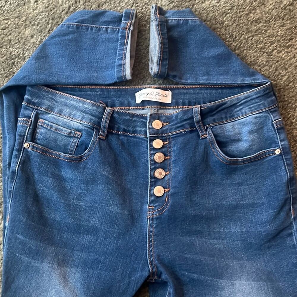 Honey & Bristle Jeans Womens Size 14 Petite 14P button fly denim